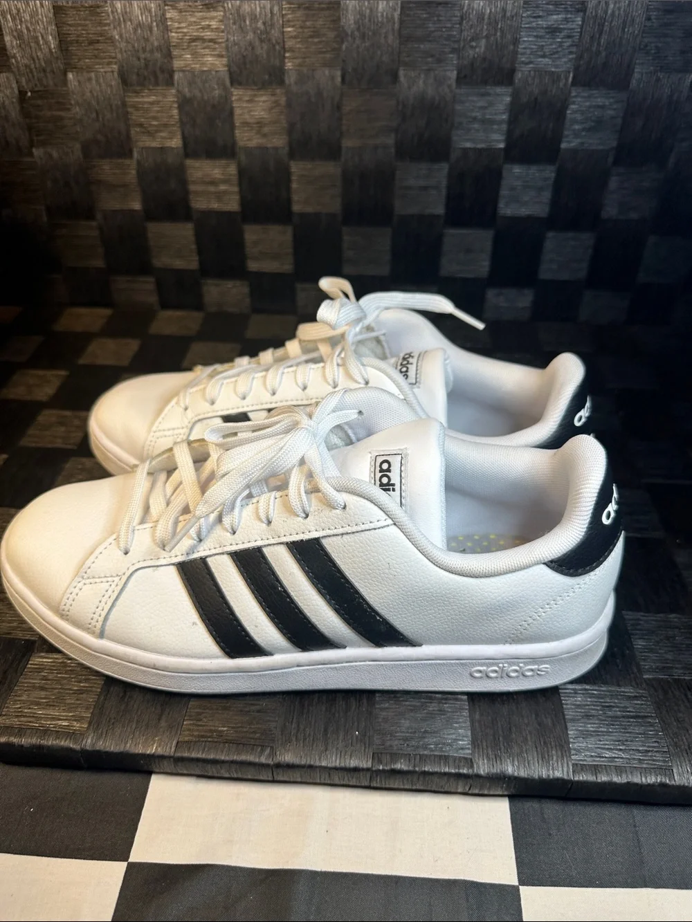 adidas Men’s White Sneakers with Black Stripes